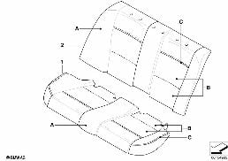 INDIV. COVER FOR SEAT, REAR, LC diagram for BMW 3 Series E90 330xi