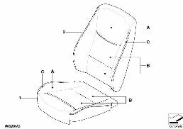 INDIVIDUAL UPHOLS, BASE SEAT, FRONT, LC diagram for BMW 3 Series E91 320d