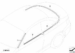 Transformation baguettes extérieures diagram for BMW 1 Series E88 118i