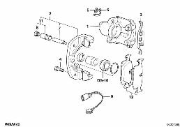 FRONT BRAKE PAD WEAR SENSOR diagram for BMW 7 Series E38 740i