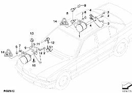 HEADLIGHT VERTICAL AIM CONTROL SENSOR diagram for BMW 7 Series E38 740i