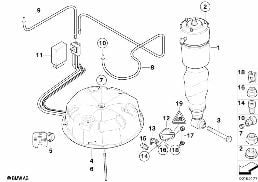 Capteur de regl.de niveau jambe de susp. diagram for BMW 5 Series E39 525td