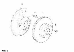 FRONT BRAKE / BRAKE DISC diagram for BMW 7 Series E38 725tds