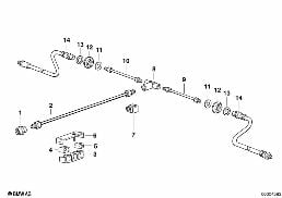 BRAKE PIPE REAR ABS diagram for BMW 7 Series E38 728i