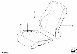 INDIVIDUAL SPORTS SEAT COVER, FRONT diagram for BMW 3 Series E93 LCI 335i