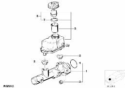 Maitre cylindre de frein/vase d'exp. diagram for BMW 5 Series E39 525td