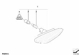 ADDITIONAL TURN INDICATOR LAMP diagram for BMW 5 Series E60 LCI 523i
