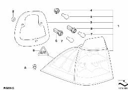 REAR LIGHT IN THE SIDE PANEL diagram for BMW 5 Series E61 545i