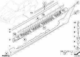 Osłona progu / nadkola, stopnia diagram for BMW X3 E83 LCI 2.0d