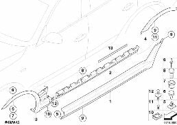 Osłona progów / nadkola diagram for BMW X3 E83 LCI 2.0d