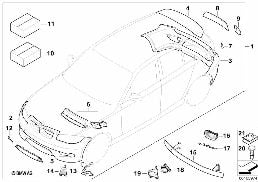 Kit aérodynamique diagram for BMW 1 Series E81 120i