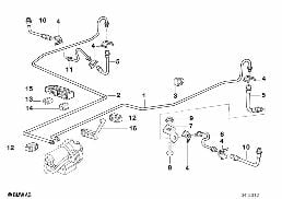 BRAKE PIPE REAR ABS/ASC+T diagram for BMW Z3 E36 2.8