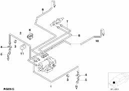 BRAKE PIPE FRONT ABS/ASC+T diagram for BMW Z3 E36 2.8