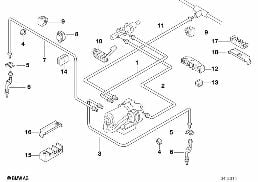 Brzdové potrubí přední ABS diagram for BMW Z3 E36 1.9