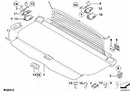 EXTENDING CARGO COVER/PARTITION NET diagram for BMW 3 Series E91 LCI 320i