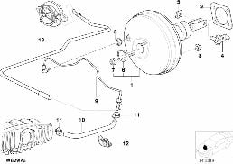 POWER BRAKE UNIT DEPRESSION diagram for BMW 5 Series E39 528i