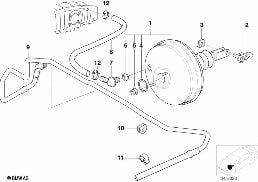 POWER BRAKE UNIT DEPRESSION diagram for BMW Z3 E36 2.8