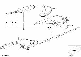 HANDBRAKE LEVER diagram for BMW Z3 E36 2.8