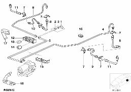 BRAKE PIPE REAR ABS/ASC+T diagram for BMW 3 Series E36 316i 1.9