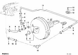 Servofreio ASC+T diagram for BMW 3 Series E36 325tds