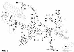 Soupapes d'eau accumulat.chaleur latent diagram for BMW 5 Series E39 525td
