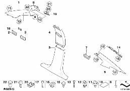 TRIM PANEL A- / B- / C-COLUMN diagram for BMW 3 Series E90 320d