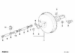 Amplif.de la fuerza de frenado,depresion diagram for BMW 3 Series E36 M3