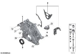LOWER TIMING CASE diagram for BMW 6 Series F12 LCI 650i
