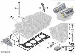 氣缸蓋安裝件 diagram for BMW X5 E70 M