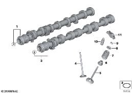 VALVE TIMING GEAR - CAMSHAFT/VALVES diagram for BMW 6 Series F12 LCI 650i