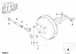 Bromskraftförstärkare ABS diagram for BMW 3 Series E36 328i