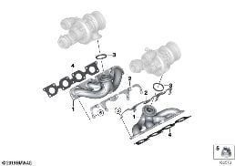 EXHAUST MANIFOLD diagram for BMW 6 Series F12 LCI 650i