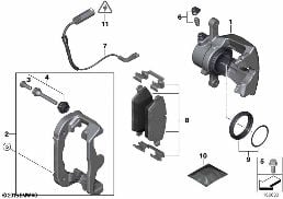 REAR BRAKE / BRAKE PAD / WEAR SENSOR diagram for BMW 1 Series E87 LCI 118i