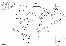 Bromskraftförstärkare ABS diagram for BMW 3 Series E36 328i