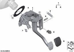PEDAL ASSEMBLY, DUAL-CLUTCH TRANSMISSION diagram for BMW 3 Series E93 LCI M3