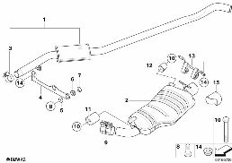 système d'échappement arrière diagram for BMW X3 E83 LCI 2.0d
