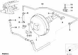 Wspomaganie siły hamowania ABS diagram for BMW 3 Series E36 318tds