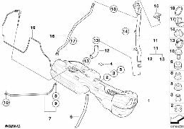 FUEL TANK/MOUNTING PARTS diagram for BMW X1 E84 18d
