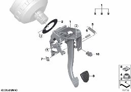 PEDAL ASSEMBLY, DUAL-CLUTCH TRANSMISSION diagram for BMW 3 Series E93 LCI M3
