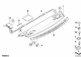 REAR WINDOW SHELF diagram for BMW 1 Series E82 118d
