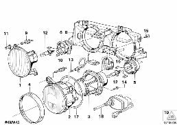 Einzelteile Scheinwerfer diagram for BMW 7 Series E32 750iL