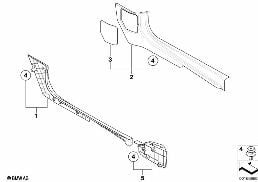 TRIM PANEL LEG ROOM diagram for BMW MINI Clubman R55 LCI Cooper S