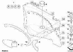 LATERAL TRIM PANEL REAR LEFT diagram for BMW MINI Clubman R55 LCI Cooper S