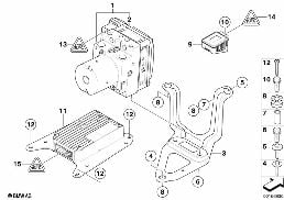 HYDRO UNIT DXC/FASTENING/SENSORS diagram for BMW X5 E70 3.0sd