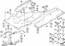 Blindage compart.mot./carénage soubass. diagram for BMW 6 Series E63 LCI 635d
