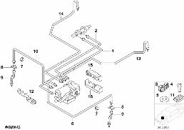 制動管路 前部 ABS/ASC+T diagram for BMW 3 Series E36 323i
