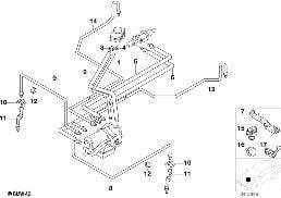 Σωλήνας φρένων μπροστά ABS/ASC+T diagram for BMW 3 Series E36 M3