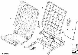 Koltuk Arka Koltuk iskeleti 3. Sıra diagram for BMW X5 E70 LCI 35dX