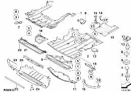SHIELD,ENGINE COMPARTM./UNDERFLOOR PANEL diagram for BMW 3 Series E90 320d