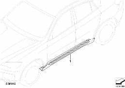 後付、アルミ サイド ステップ diagram for BMW X6 E71 30dX